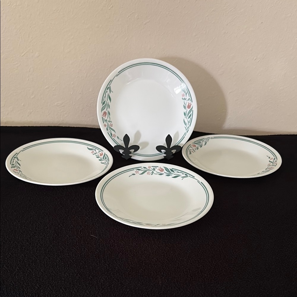 Corelle Rosemarie 6.75” Dessert/Bread Plates - Set of 4